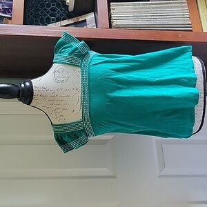 NWT LOFT Emarld Green Flutter Top M